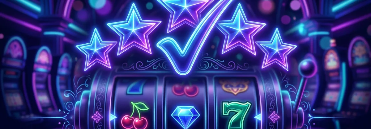 Duelz Casino review scorecard with crossed neon duel sabres and a verdict ring